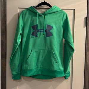 Under Armour Vibrant Green Hoodie with Blue Logo